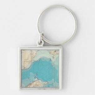 Hydrographic map Lake Mendota Key Ring