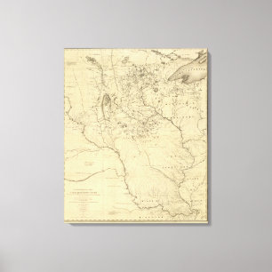 Hydrographical Basin of Mississippi River Canvas Print