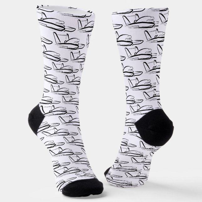 Hydroplane 01 Black Socks (Angled)