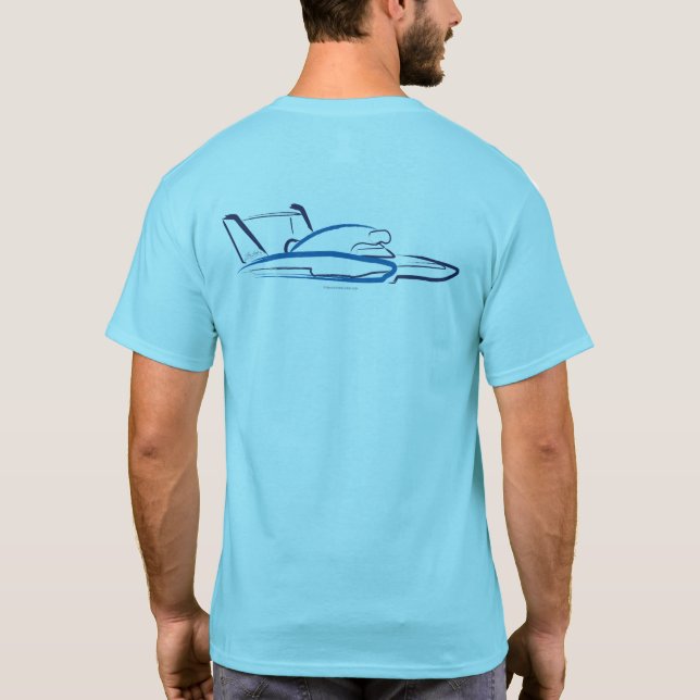 Hydroplane 01 Blue Horizon Back T-Shirt (Back)