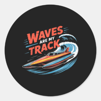 Hydroplane Racing Airboat Caparent Teacher Groupin Classic Round Sticker