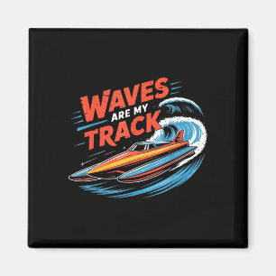 Hydroplane racing airboat captain rooster tail magnet