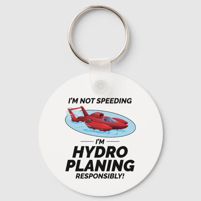 Hydroplane Racing Fun: Stay Responsible with Humou Key Ring (Front)
