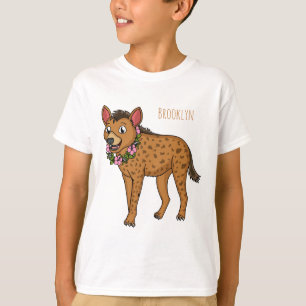 Hyena and flowers cartoon illustration T-Shirt
