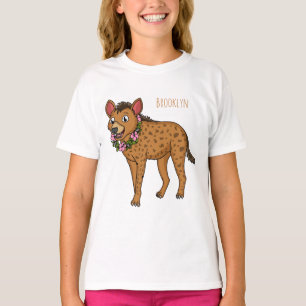 Hyena and flowers cartoon illustration T-Shirt