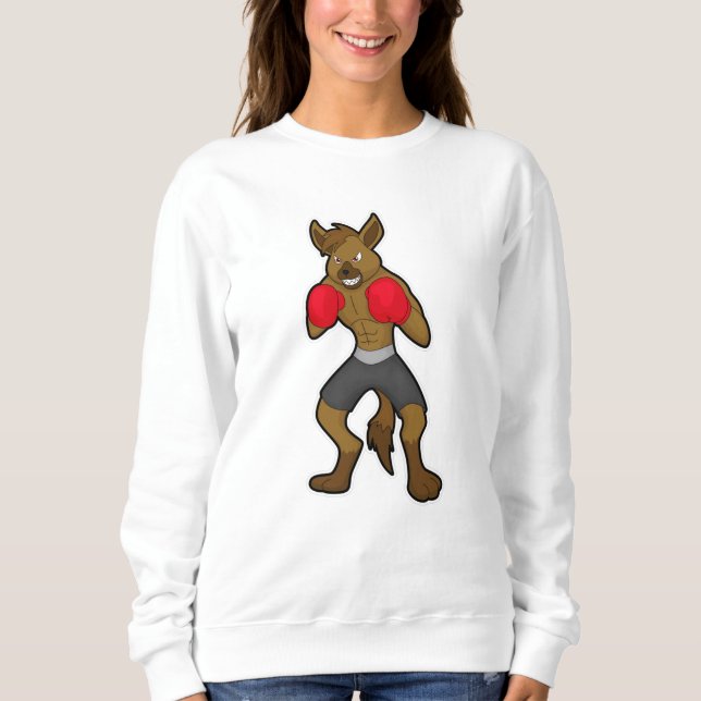 Hyena at Boxing with Boxing gloves Sweatshirt (Front)
