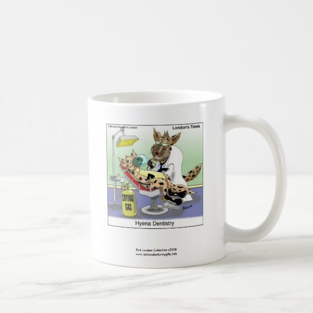 Hyena Dentistry Cartoon Funny Quality Coffee Mug (Right)