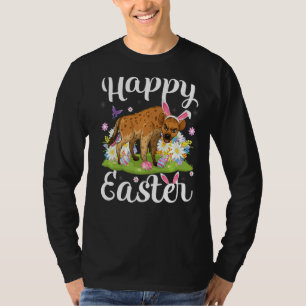 Hyena Easter Egg Hunting Floral Hyena Easter Sunda T-Shirt