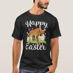 Hyena Easter Egg Hunting Floral Hyena Easter Sunda T-Shirt