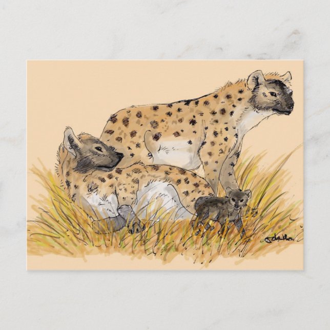 Hyena Family Postcard (Front)