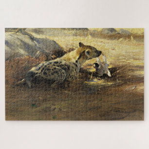 Hyena in a Natural Landscape (by Wilhem Kuhnert) Jigsaw Puzzle