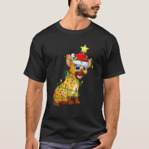 Hyena Lighting Xmas Tree Matching Hyena Christmas T-Shirt