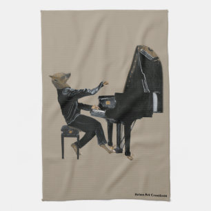Hyena Piano Music Pianist Fantasy Kitchen Towel