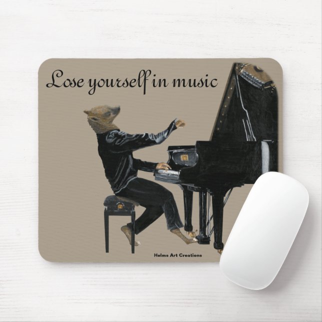 Hyena Piano Music Player Fantasy Art Mouse Pad (With Mouse)
