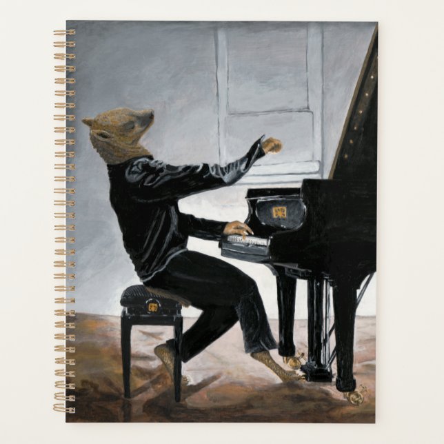 Hyena Piano Music Player Fantasy Art Planner (Front)