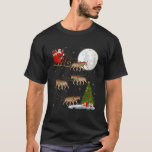 Hyena Santa Sleigh Flying Funny Magical Christmas T-Shirt<br><div class="desc">Hyena Santa Sleigh Flying Funny Magical Christmas</div>