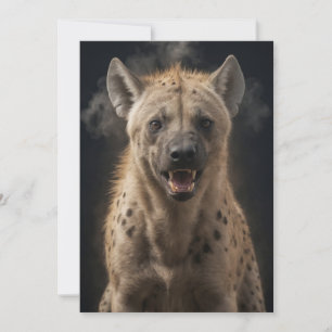 Hyena Wild Animal Elegant Dramatic Mist Portrait Announcement
