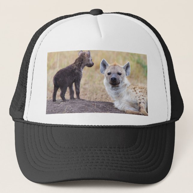 Hyena with young one trucker hat (Front)
