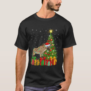 Hyena Xmas Tree Lighting Santa Hat Hyena Christmas T-Shirt