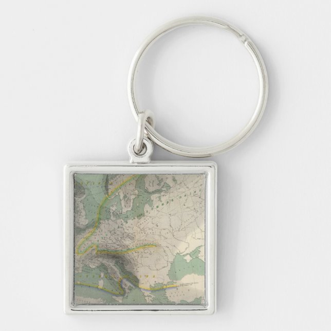 Hyetographic map Europe Key Ring (Front)