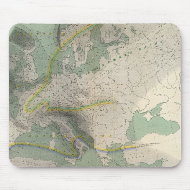 Hyetographic map Europe Mouse Pad (Front)