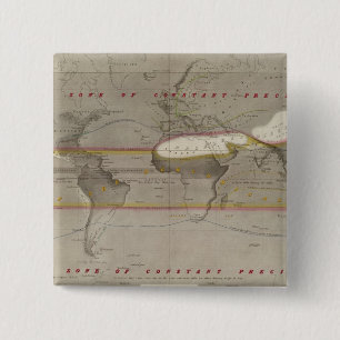 Hyetographic rain map 15 cm square badge