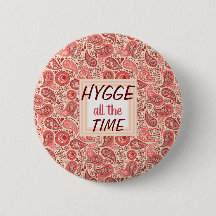 HYGGE all the Time Cosy Pink Paisley button
