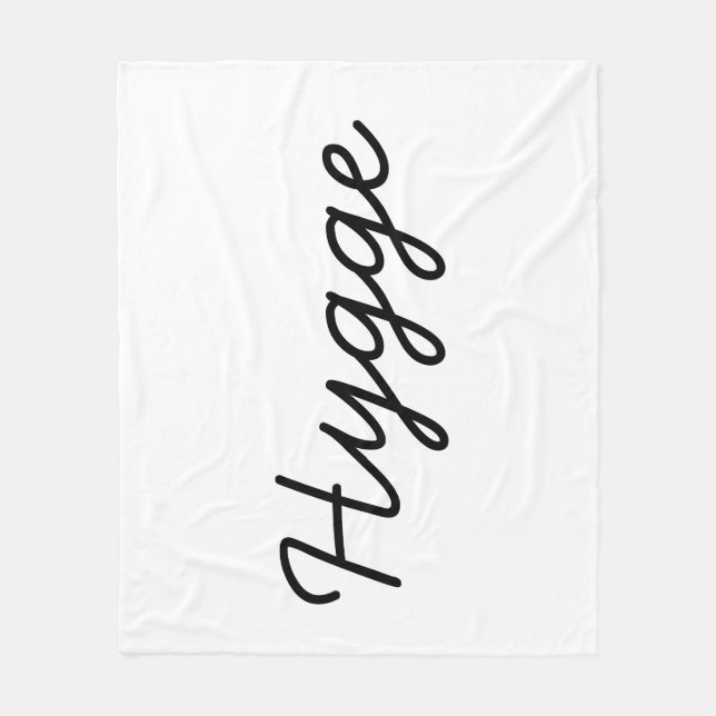 Hygge Black Elegant Fleece Blanket (Front)