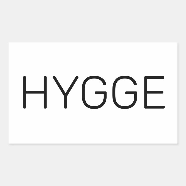 Hygge Black Rectangular Sticker (Front)