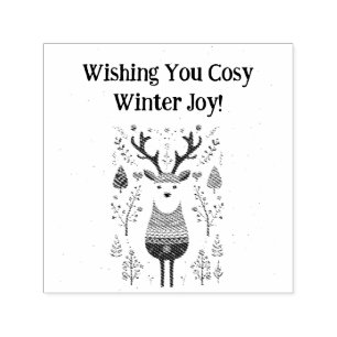 Hygge Christmas Deer Design- Scandinavian Inspired Self-inking Stamp