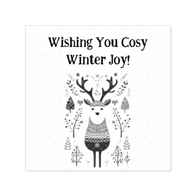 Hygge Christmas Deer Design- Scandinavian Inspired Self-inking Stamp (Design)