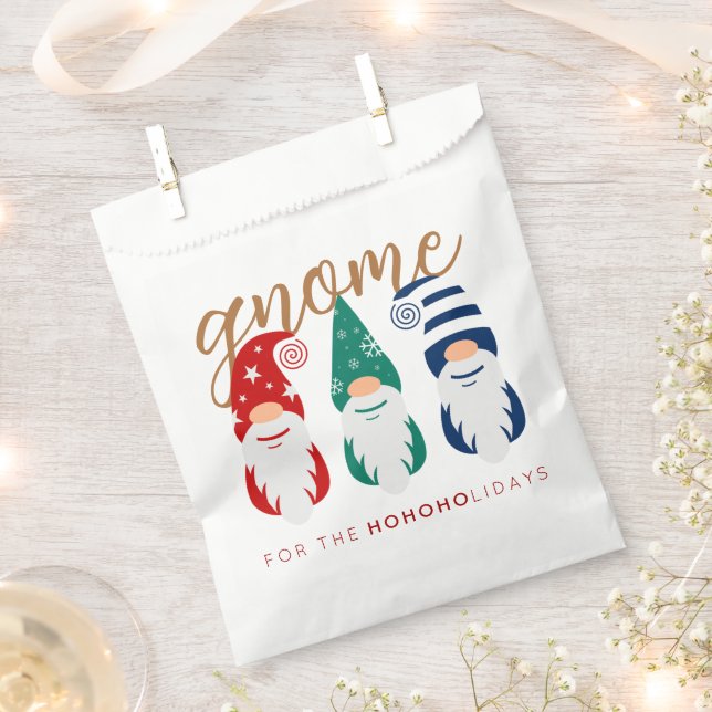 Hygge Christmas Gnome for the Holidays Snowflakes Favour Bags (Clipped)