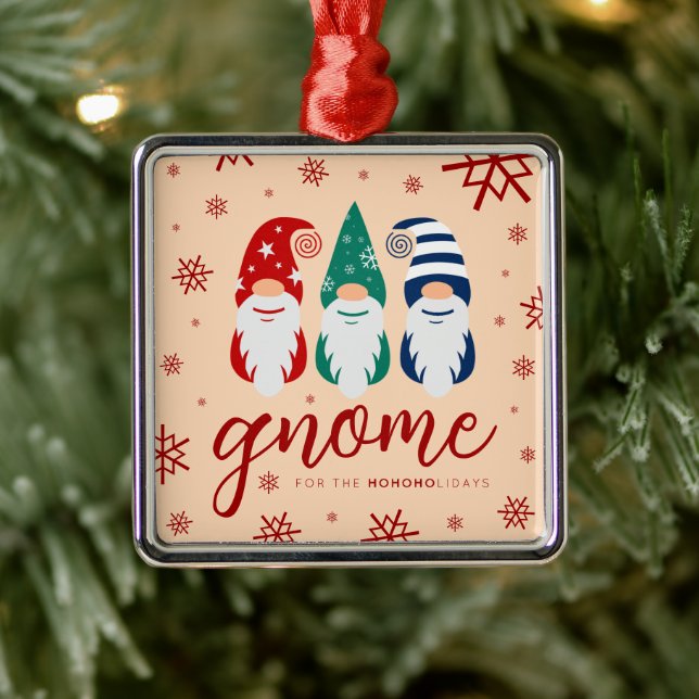 Hygge Christmas Gnome for the Holidays Snowflakes Metal Tree Decoration (Tree)