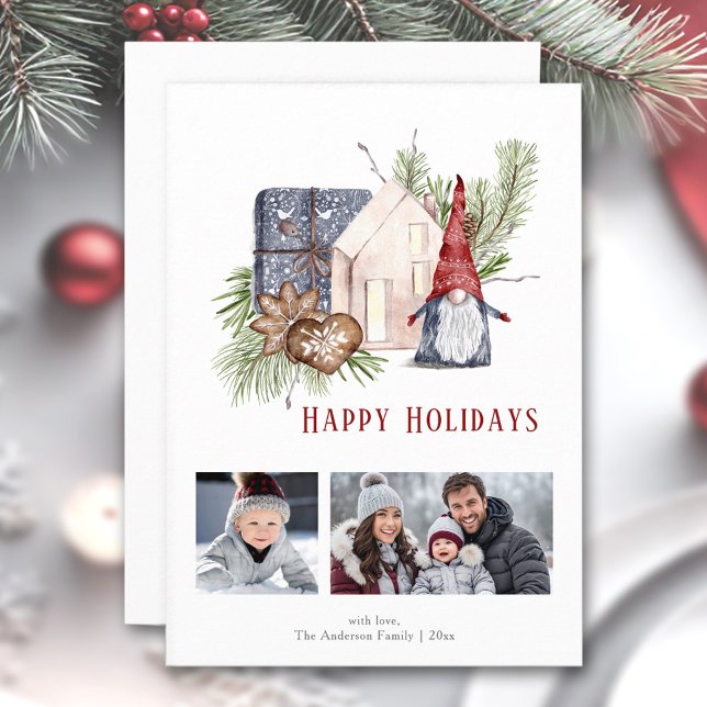 Hygge Christmas Gnome Nordic Holidays Photo Card (Hygge Christmas Gnome Nordic Holidays Photo Card)