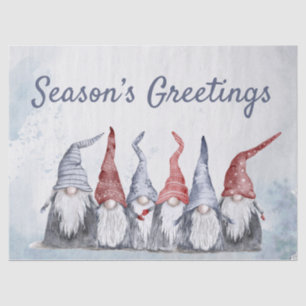 Hygge Christmas Holiday Gnomes Tissue Paper
