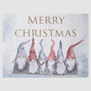 Hygge Christmas Holiday Gnomes Tissue Paper