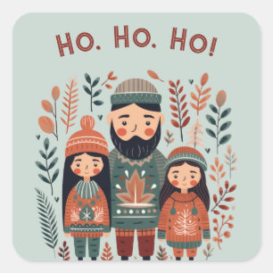Hygge Christmas Scandinavian Cozy Family Square Sticker
