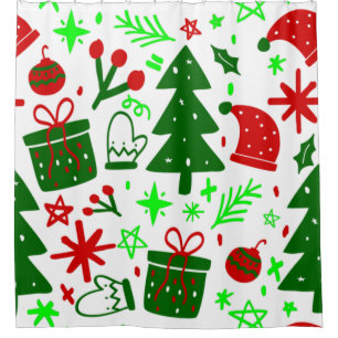 hygge cottagecore christmas merry xmas shower curtain