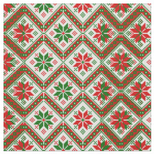 hygge cottagecore christmas poinsettia fabric