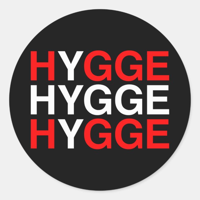 HYGGE Danish Flag Classic Round Sticker (Front)