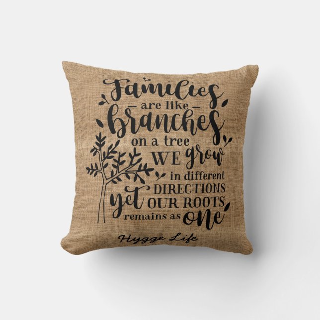 Hygge Decor - Love of Family Like Branches of Tree Cushion (Front)