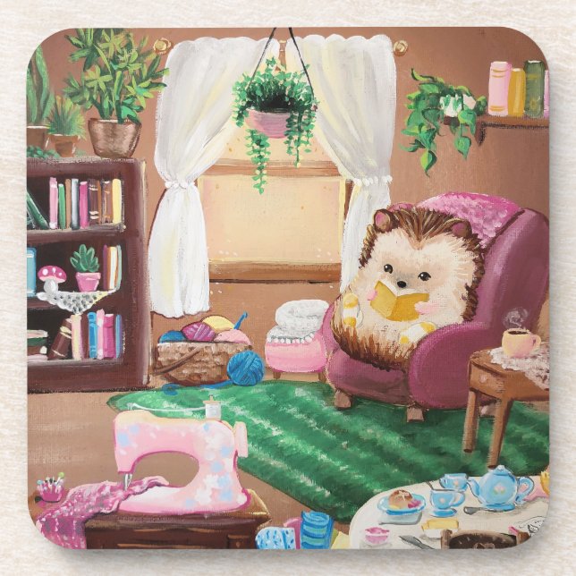 Hygge Hedgehog Coaster (Front)