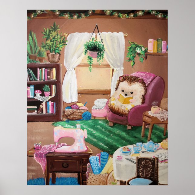 Hygge Hedgehog Poster (Front)