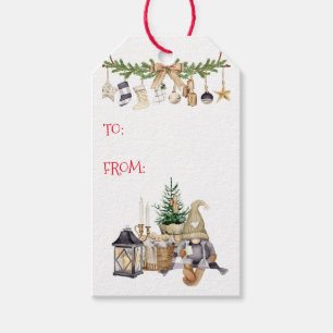 Hygge, Joy, Peace, Harmony Holiday Folded Gift Tags