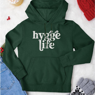 Hygge Life Cosy Danish Quote Nordic Typography Dk Hoodie