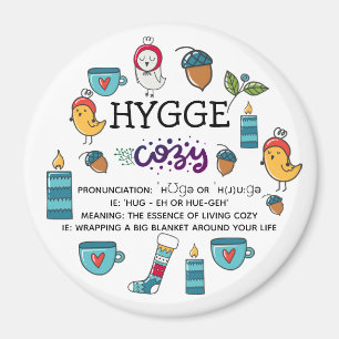 HYGGE - meaning and pronunciation cute doodles new Magnet