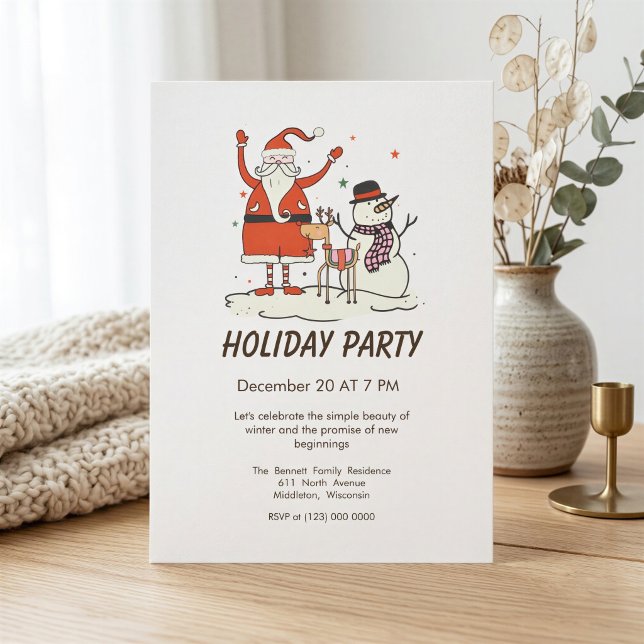 Hygge Santa Holiday Party Invitation (Creator Uploaded)