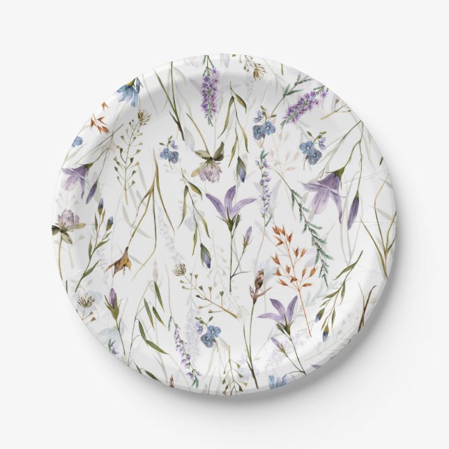 Hygge Wildflowers Meadow Paper Plate (Front)