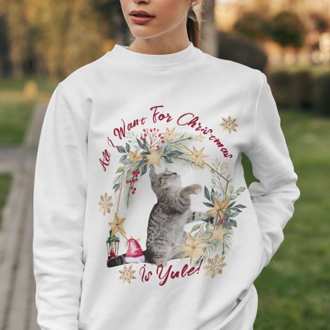 Hygge Yule Cat Cosy Christmas Womens Sweatshirt (Creator Uploaded)