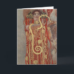 Hygieia by Gustav Klimt, Vintage Art Nouveau Card<br><div class="desc">Hygieia (c. 1901) by Gustav Klimt is a vintage Victorian Era Symbolism painting featuring the Greek goddess of hygiene, health, cleanliness, and sanitation along with the Aesculapian snake around her arm and the cup of Lethe in her hand. Hygieia is part of one of three paintings known as “The Faculty...</div>